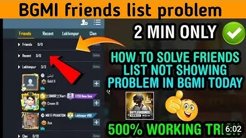 Bgmi Friend List Not Showing Problem || Solve Friend List problem || kesemara gaming || #pubg #bgmi