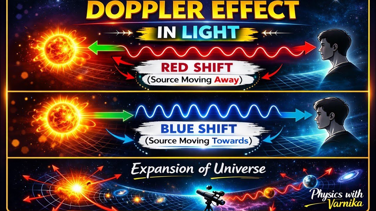 Doppler Effect in Light | Wave Optics | Class 12 Physics | Complete Explanation