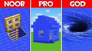 Minecraft Battle: WATER HOUSE BUILD CHALLENGE - NOOB vs PRO vs HACKER vs GOD in Minecraft!