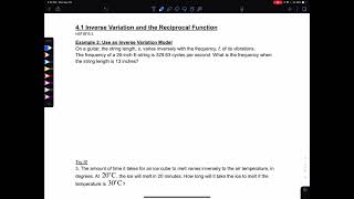 4.1.3 Use an Inverse Variation Model