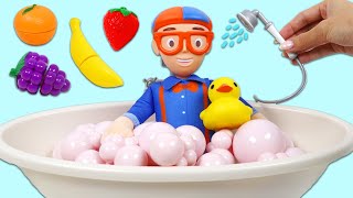 Blippi Gets Ready for Bed with Bubble Bath, Brushing Teeth, & Cocomelon Bedtime Water Book