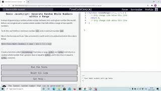 Lesson 105 - generating random whole number in range - freecodecamp