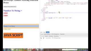 HOW TO CONVERT A NUMBER TO STRING IN JAVASCRIPT DEMO