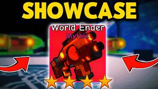 WORLD ENDER Showcase! BEST Mythic Weapon?| Survive Zombie Arena Roblox