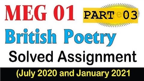 meg 01 British poetry solve assignment