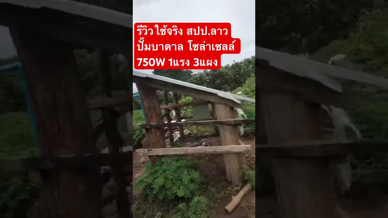 รีวิวใช้จริง จาก สปป.ลาว #ปั๊มบาดาลโซลาร์เซลล์ 1.5นิ้ว 750W 1แรงม้า ใช้ #แผงโซล่าเซลล์ 3แผง