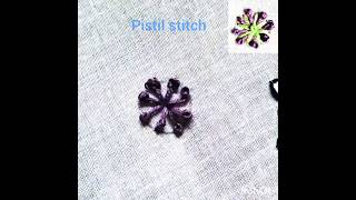 Basic embroidery designs #pistil stitch #shorts #ytshorts