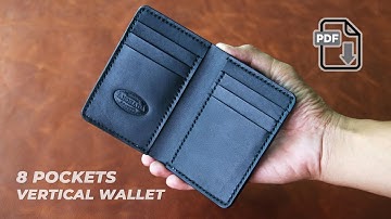 8 Pockets Vertical Bifold Wallet || In-depth tutorial with PDF Template
