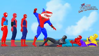 Siêu nhân người nhện vs shark Spiderman roblox rescue Venom vs Superhero Hulk,Ironman,batman,thanos