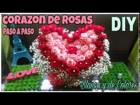 Como hacer un corazon de rosas paso a paso - YouTube