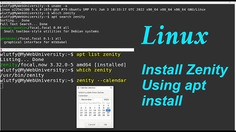 Linux Install the Graphical Dialog box Package  Zenity Using 
