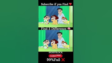 Find 3 Differences 🤯 #shinchan #anime #difference #cartoon #ytshorts #shorts #viralvideo