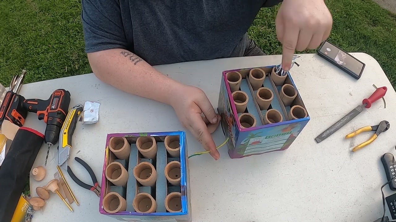 Ematching firework cakes/fusing them together/electronically firing