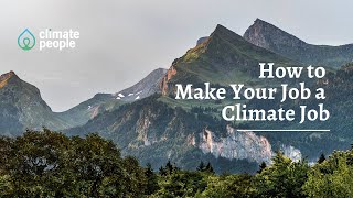 WEBINAR: How to Make Your Job a Climate Job