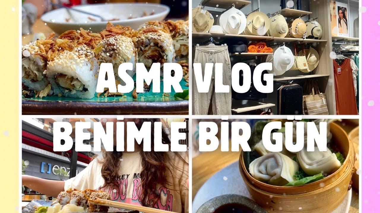 ASMR VLOG | Benimle Bir Gün “Mini Vlog” | Yemek, Alışveriş, Sushi Yedim! 🍱💜 #asmr #asmrvlog