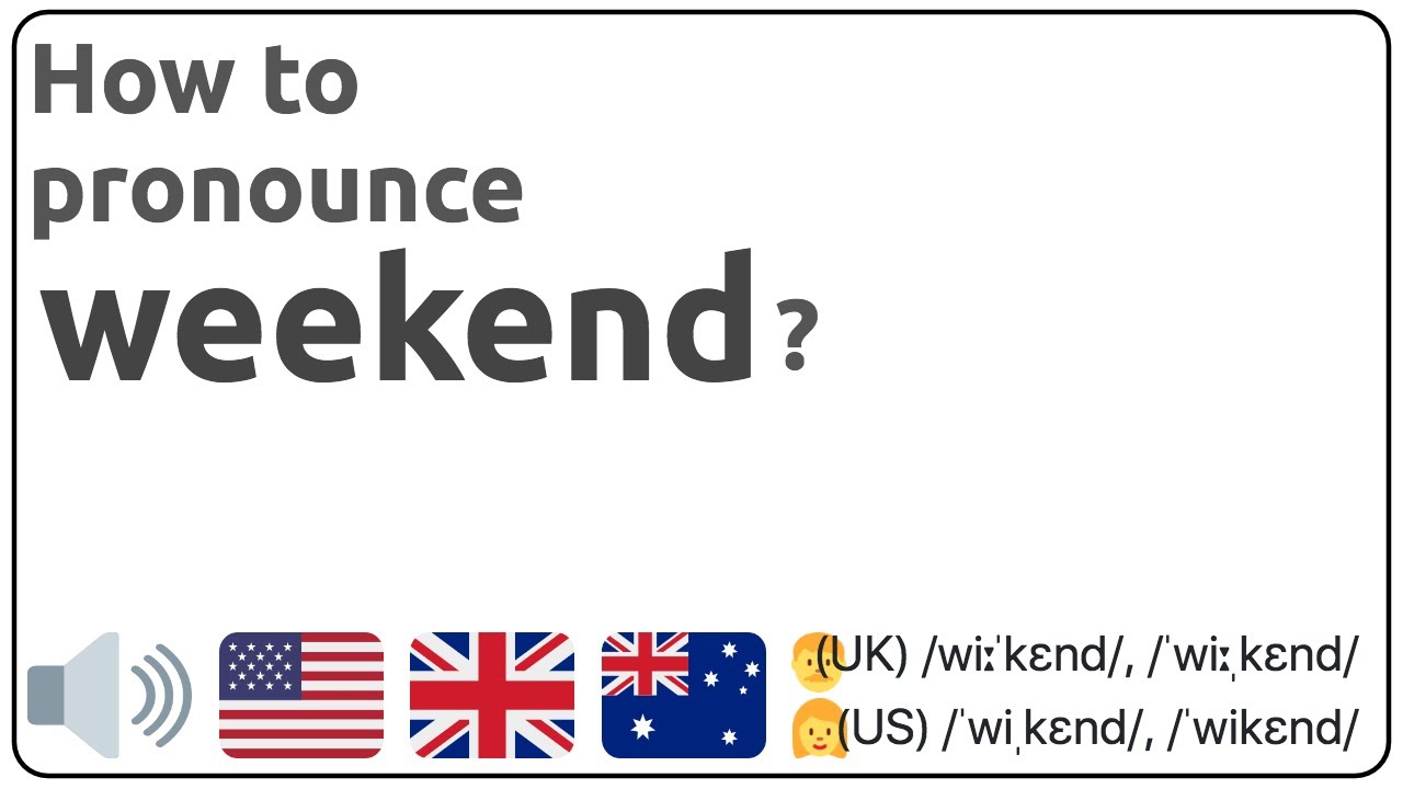 How to pronounce weekend in english? - YouTube