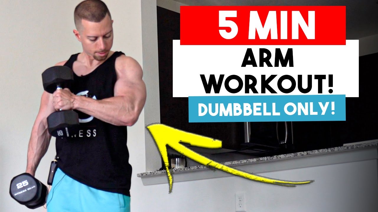5 Minute Dumbbell Only At Home Arm Workout (Workouts With ...