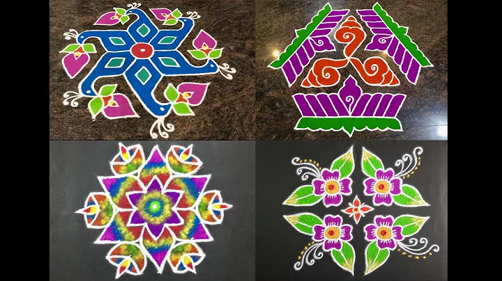 9x5,15x8,12x2x2 Simple Rangoli Designs for Festivals & Competitions | 4 Beautiful Kolams