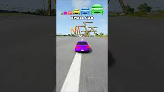 Big Small Cars Vs Log Wall - Beamng.drive