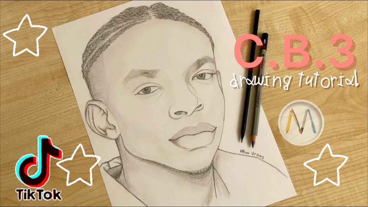 Charles Brockman III drawing tutorial c.b.3 tiktok star - YouTube