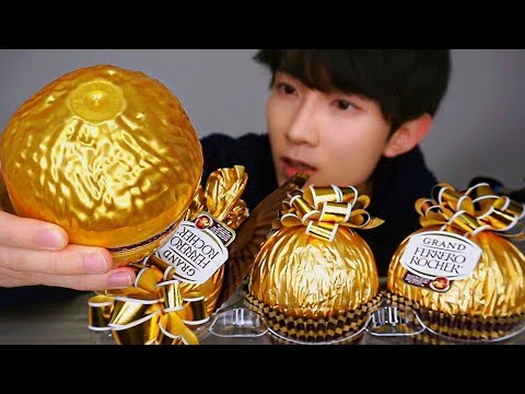 대왕 페레로로쉐 초콜릿 리얼사운드 먹방 ASMR Grand Ferrero Rocher Chocolate Social EATING SOUNDS Mukbang Show チョコレート