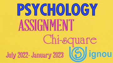 #ignou Assignments july 2022 january 2023 Chi-Square test #psychology #chisquare