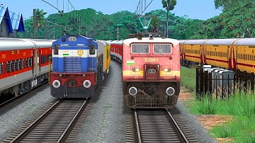 LHB TEJAS RAJDHANI OVERTAKE ICF UTKRISHT | BUMPY RAILROAD | Train Simulator | Railwork | NTG GAMING