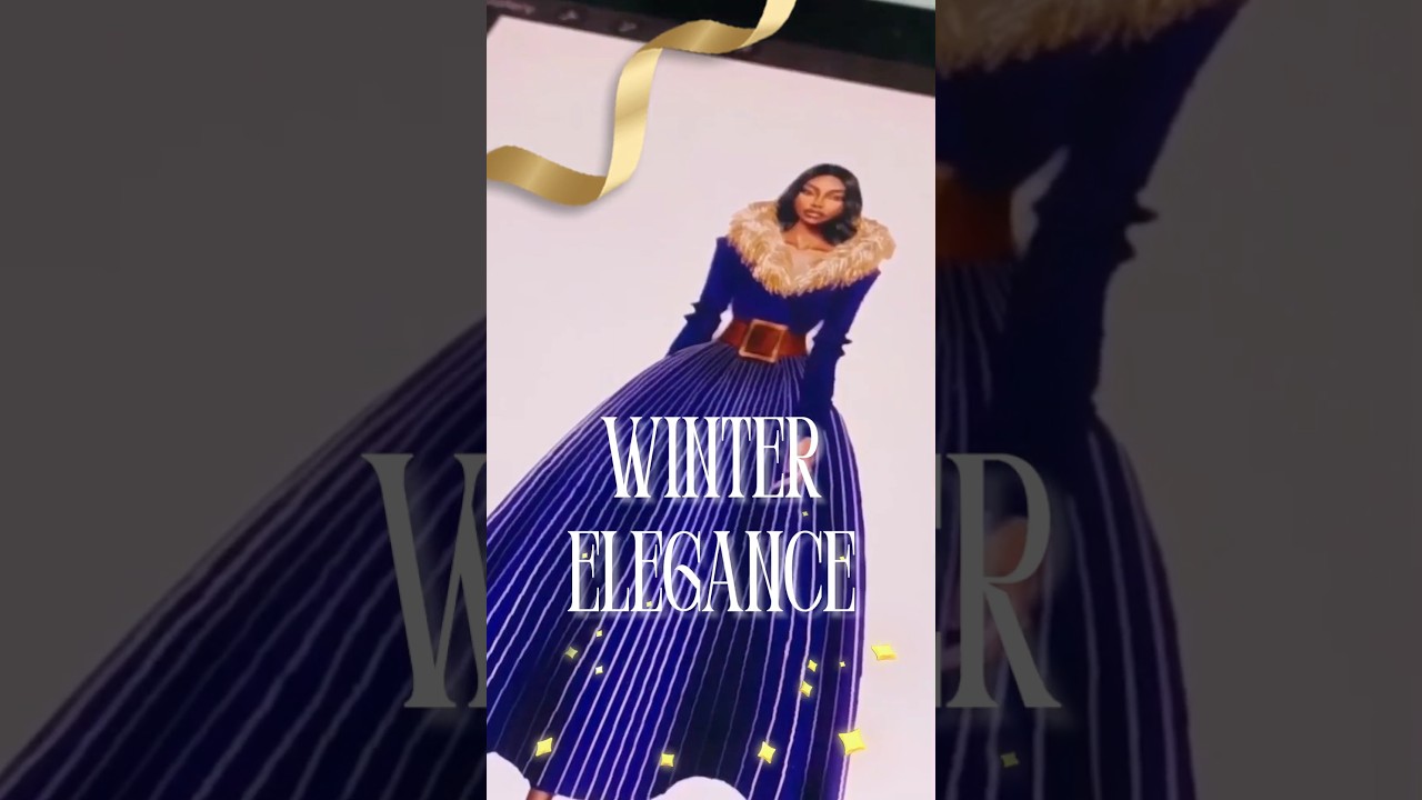 Realistic Winter Dress ASMR ❄️ #shorts #art  #fashionillustration #asmrfashion #winterfashion