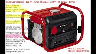 GENERADOR eléctrico - 800 W - motor 2 tiempos - 230 V - 4 litros - Casa,Camping - OCTUBRE 2021