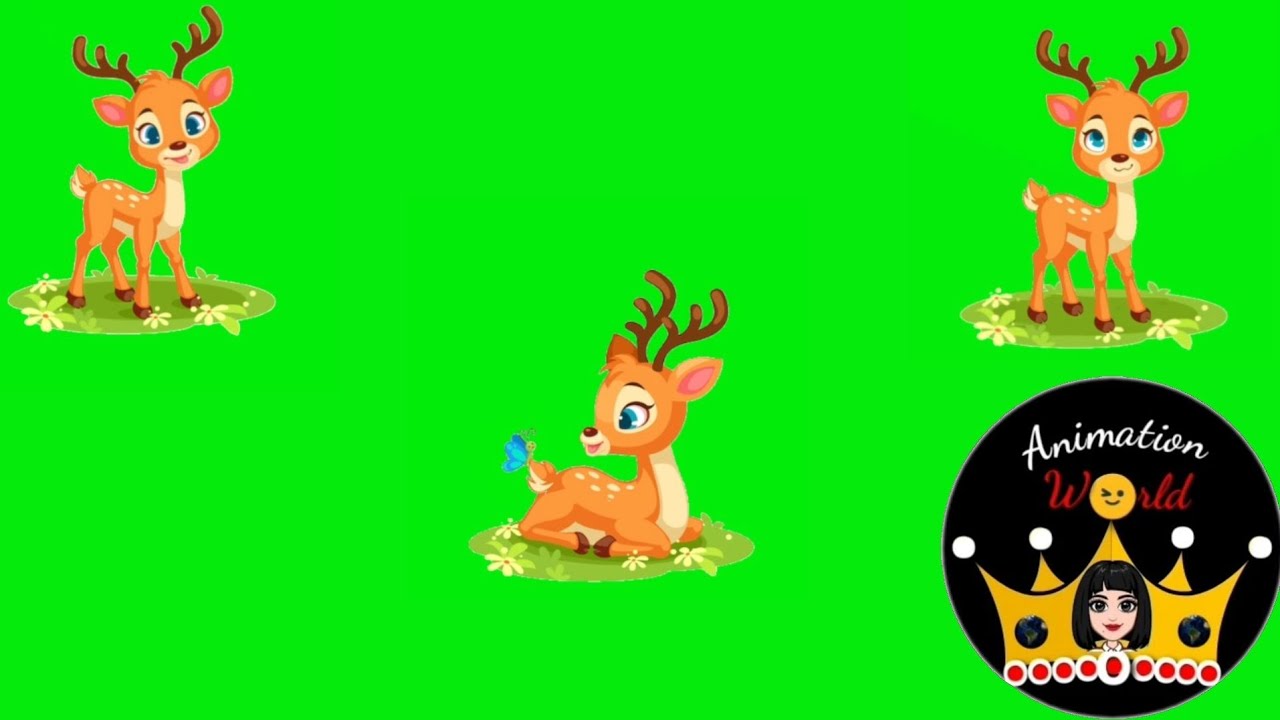 Animated green screen deer 🦌 |No copyright | Animation World