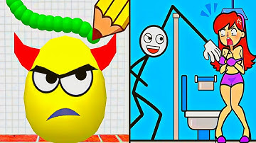 Draw To Smash: Logic puzzle vs Stickman Thief: Brain puzzles | All Levels | Satisfying ASMR Gameplay