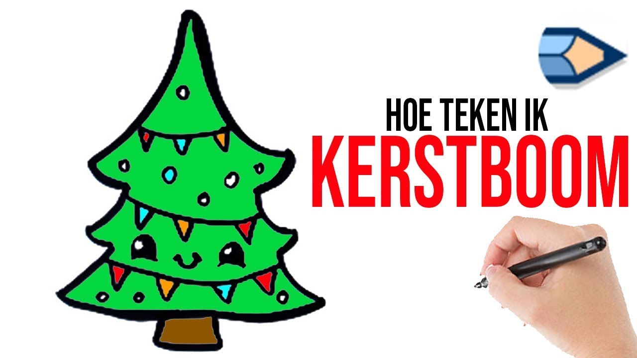 HOE TEKEN JE EEN KERSTBOOM? LEREN TEKENEN KIDS - YouTube