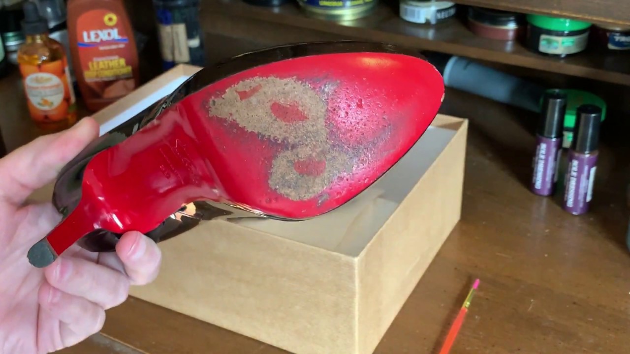 how to paint dress shoes soles red