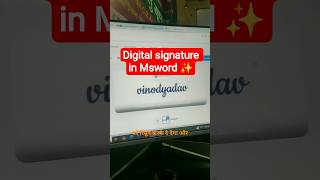 How to insert Digital signature in Msword ✨|#digitalsignature #msword #microsoft #msoffice #shorts