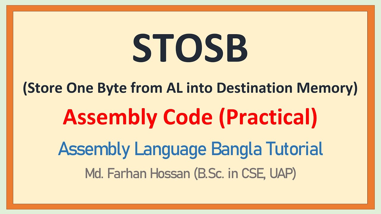 Lec: 27 | STOS (STOSB) | Assembly Language | Bangla Tutorial - YouTube