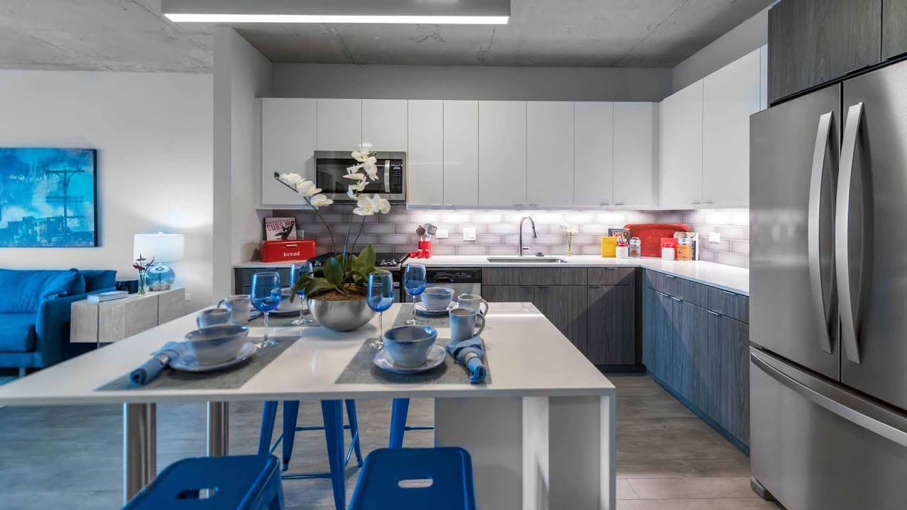 A Wrigleyville one-bedroom model at the new Addison & Clark apartments