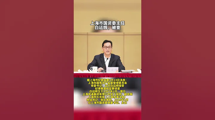 上海国资委主任白廷辉被查 - 天天要闻