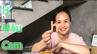 Hướng dẫn làm chữ H bằng giấy màu cam | THO NGOC