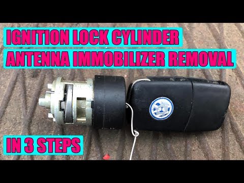 How to remove ignition lock cylinder-immobilizer antenna VW Golf Mk4, Bora, Passat, Skoda