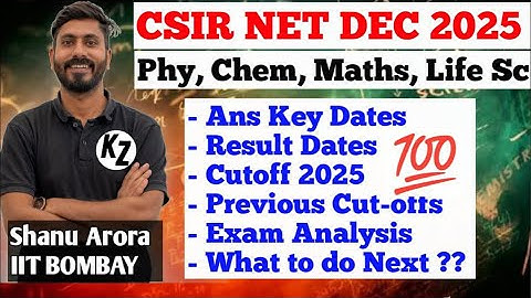 CSIR NET DEC 2025 RESULT, ANS KEY, CUTOFF Dates || CSIR NET last 7 years CUTOFF