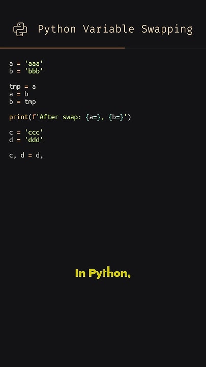 A Pythonic way to swap two variables! 💥 - YouTube