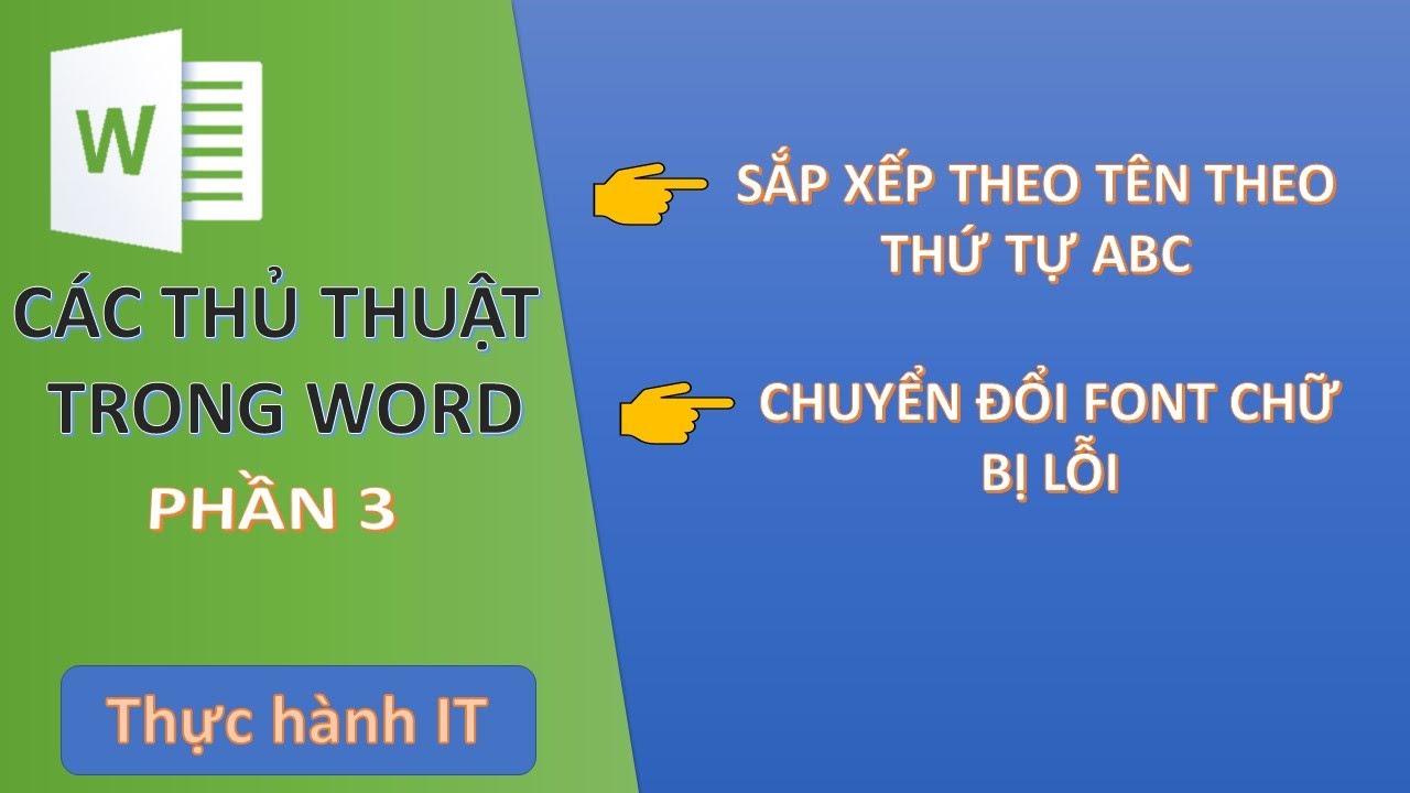 CÁC THỦ THUẬT TRONG WORD – PHẦN 3 || Thực hành IT