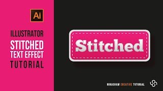 How to Create A Stitched Text Effect in Illustrator | Adobe Illustrator Tutorial