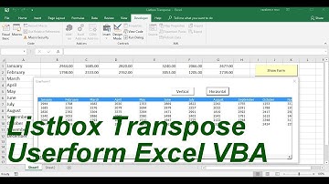 Listbox Transpose Userform Excel VBA