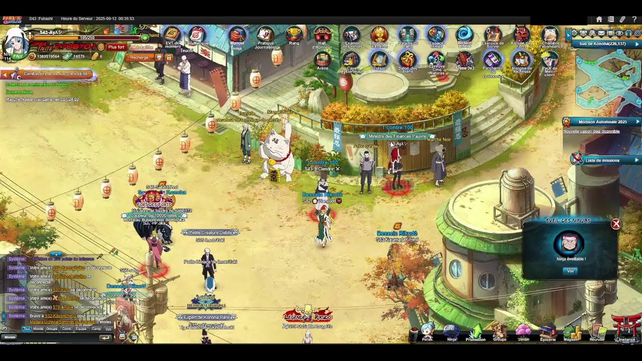 Naruto Online FR Présentation des EVT du 11/09/2025