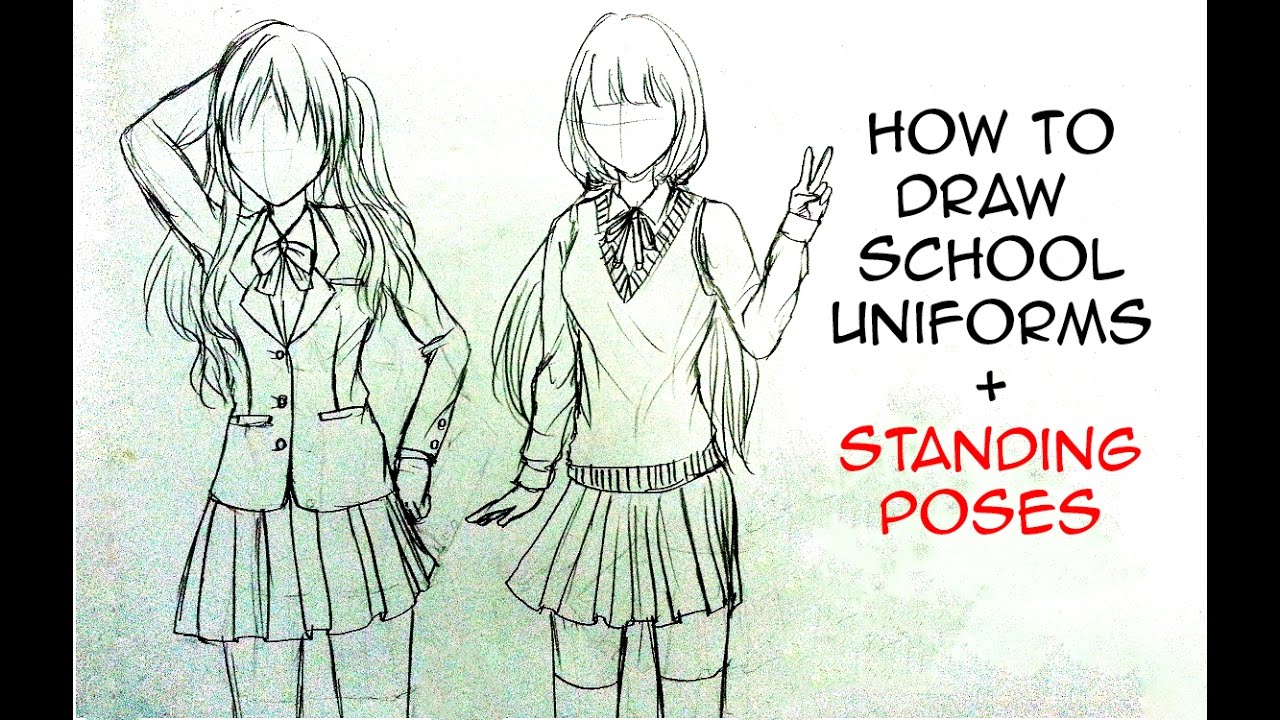 Usual mow Which one How to Draw 2 Winter School Uniforms - Slow - YouTube