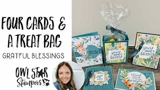 Making 4 Cards and a Treat Bag with Leftovers from My Owlet Card Club | June 2024