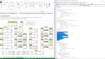 LU Decomposition By Generating A inverse - EXCEL/VBA