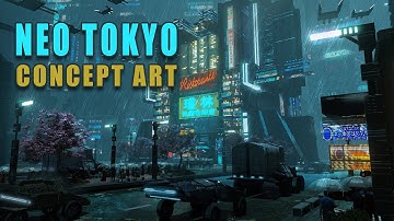 Neo Tokyo Concept Art  | Blender + Photoshop