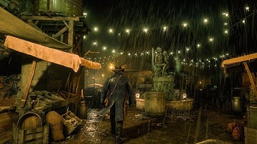 Rain Walk in Thunderstorm | Arthur Morgan Walks in Storm | RDR2 ASMR Ambience for Relaxation, Sleep